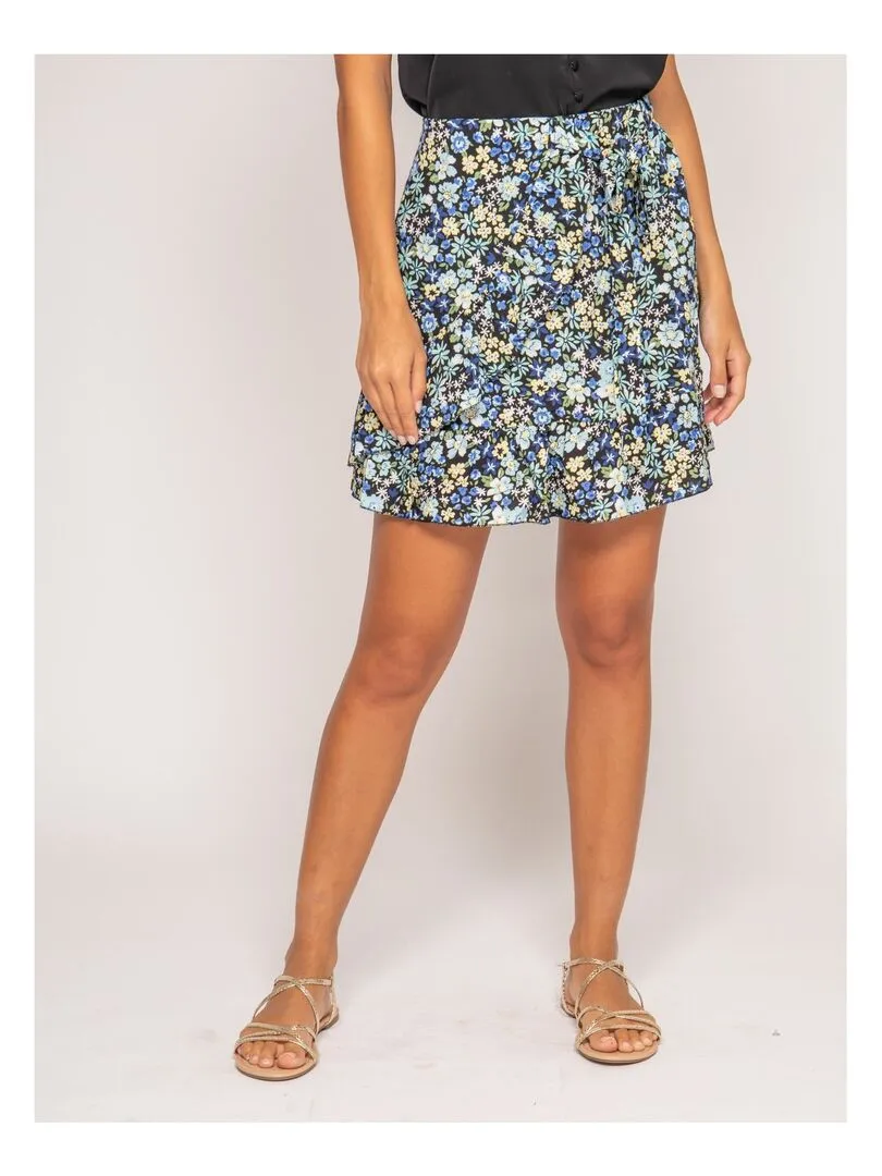 Jupe courte motifs XOKAO - Bleu