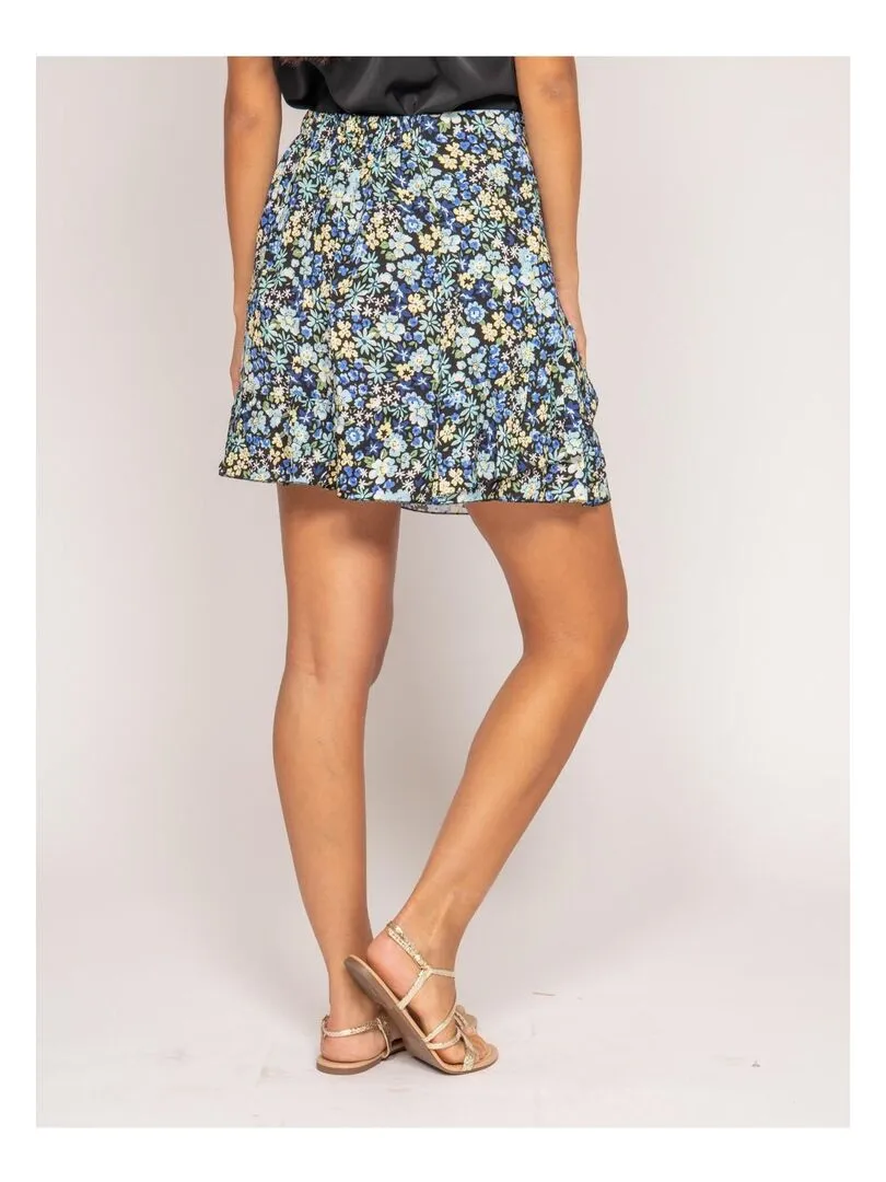 Jupe courte motifs XOKAO - Bleu