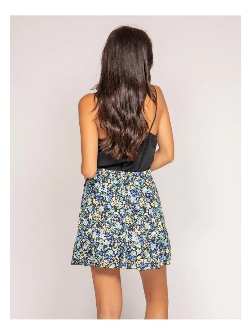 Jupe courte motifs XOKAO - Bleu