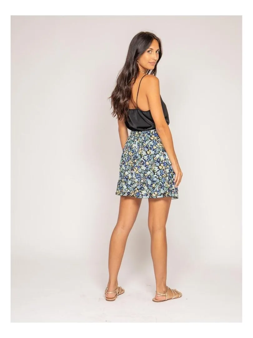 Jupe courte motifs XOKAO - Bleu