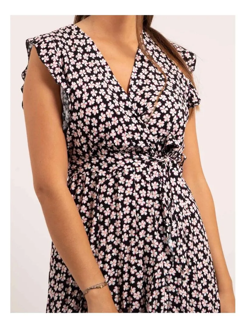Robe longue motifs ILOUA - Noir